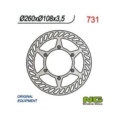 NG přední brzdový kotouč GAS GAS ENDURO CROSS 125/200/250/300/400/450/515 (260x108x3,5)