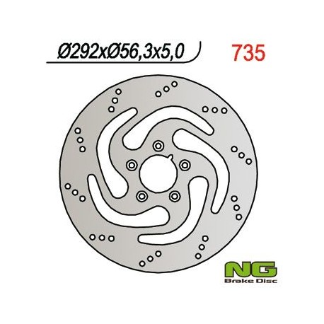 NG přední brzdový kotouč HARLEY-DAVIDSON 883/1200/1450/1584/1690/1340 (292MMX56,3MMX5MM) (5X8,5MM)
