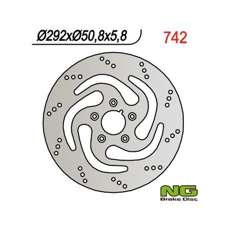 NG zadní brzdový kotouč HARLEY-DAVIDSON 883/1340 84-98 (292X50,8X5,8) (5X8,5MM)