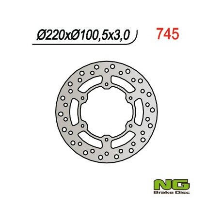 NG přední brzdový kotouč YAMAHA YZ 80/85 '93-'16 SUZUKI RM 85 '05-'23 (220X100X3)