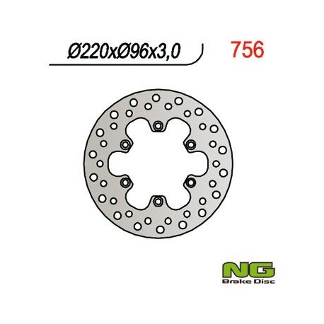 NG přední brzdový kotouč KAWASAKI KX 80 '84-'00, KX 85 '01-16, KX 100 '06-16 (220X96X3)