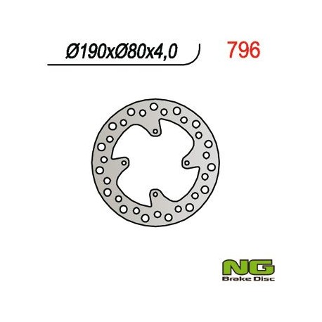 NG zadní brzdový kotouč HONDA CR 80/85 (190X80X4) CRF150R (07-16)
