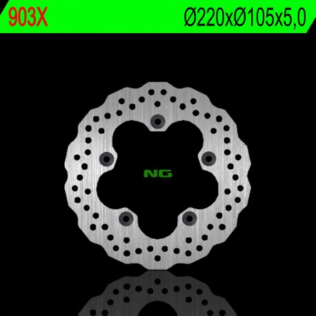 NG zadní brzdový kotouč YAMAHA R6 03-16, R1 04-11, MT 10 16-18 (220X105X5,0MM) (5X10,5MM) WAVE