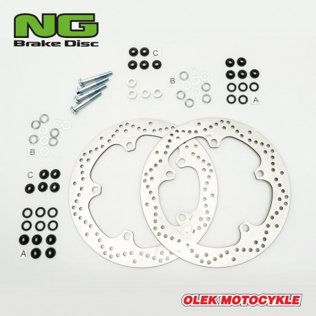 NG přední brzdové kotouče BMW R 1200 GS/ADV '13-'18, R 1250 GS/ADV '19-'22, R 1300 GS '22, (320X181X4,8MM) (5X14,0MM) 