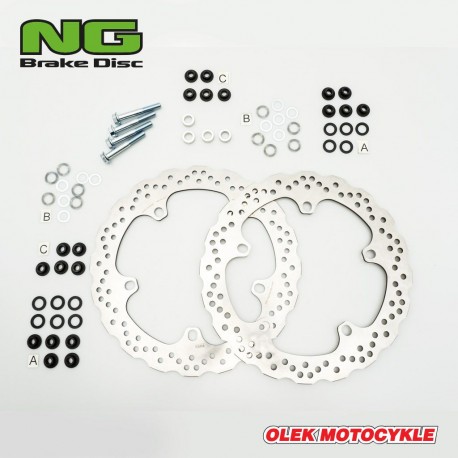 NG přední brzdové kotouče BMW R 1200 GS/ADV '13-'18, R 1250 GS/ADV '19-'22, R 1300 GS '22, (320X181X4,8MM) (5X14,0MM) WAVE 