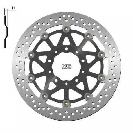 NG přední brzdový kotouč KAWASAKI Z1000/ZZR1400 '17-20 (310X80X5,5MM) (5X10,5MM) plovoucí (ALU střed)