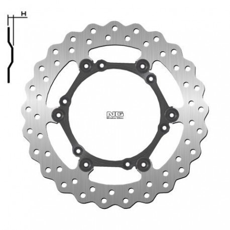 NG přední brzdový kotouč KTM EXC 125/200/400/525/625 '90-17 (260X-X3MM) (6,6,5MM) WAVE plovoucí