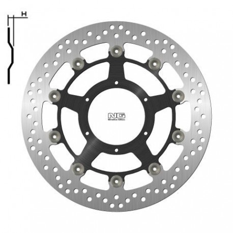 NG přední brzdový kotouč HONDA CBR1000RR '08-09 (310X94X5MM) (6X6,5MM) plovoucí (ALU střed)