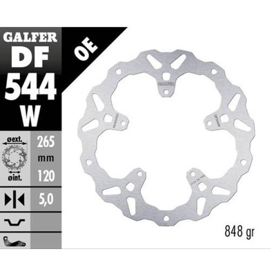 Zadní brzdový kotouč BMW S 1000XR '20-'22 (WAVE FIXED) (265X120X5MM), GALFER