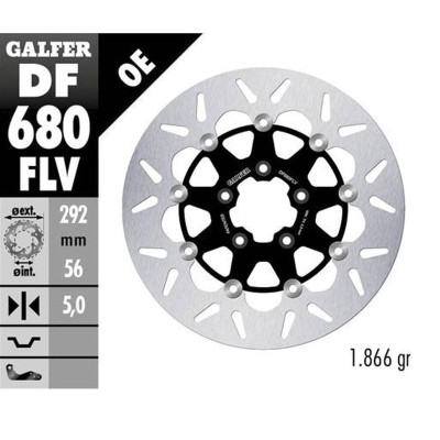 Přední brzdový kotouč HARLEY-DAVIDSON (292X56X5) plovoucí, GALFER
