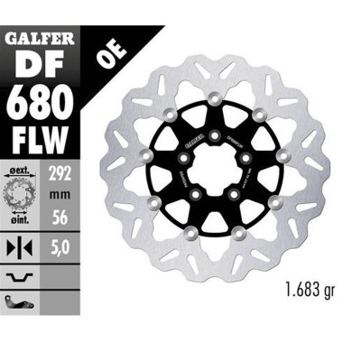 Přední brzdový kotouč HARLEY-DAVIDSON (292X56X5) (WAVE) plovoucí, GALFER