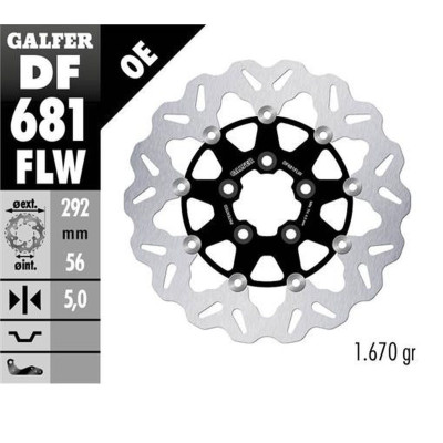 Zadní brzdový kotouč HARLEY-DAVIDSON (292X56X5) plovoucí, GALFER