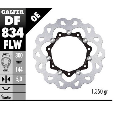 Přední brzdový kotouč HARLEY-DAVIDSON (300X144X5) plovoucí, GALFER