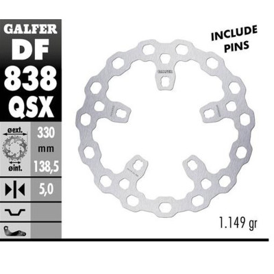 Přední brzdový kotouč HARLEY-DAVIDSON (330X138X5) (CUBIQ), GALFER