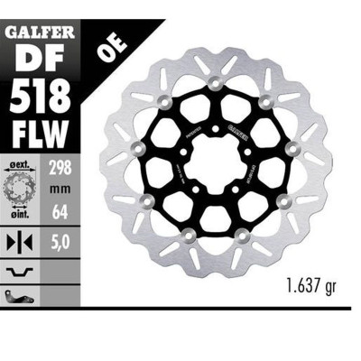 Přední brzdový kotouč INDIAN MOTORCYCLE (298X64X5) plovoucí, GALFER