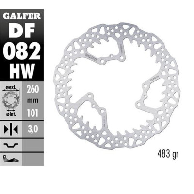 Přední brzdový kotouč HONDA CRF 250R '15-'24 CRF 450R '15-'24 (260X101X3MM) SHARK ENDURO MX, GALFER