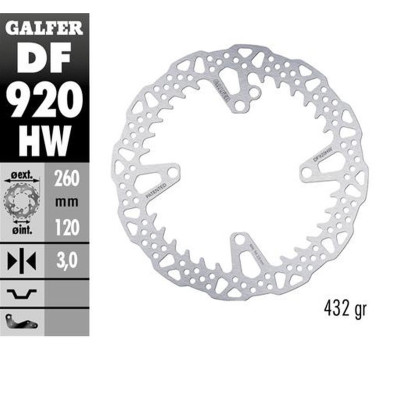 Přední brzdový kotouč SHERCO SE 125 '21-'24 250SE/SEF '14-'24 300SE/SEF '14-'24 450SEF '15-'24 (260X120X3MM), GALFER