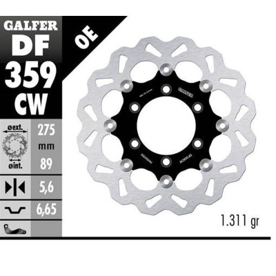 Zadní brzdový kotouč SUZUKI VZR 1800 INTRUDER '06- M 109R BOULEVARD '06- (WAVE FLOATING) (275X89X5MM), GALFER