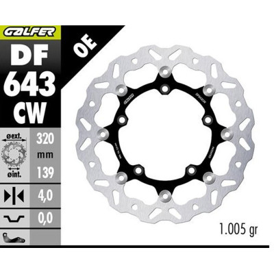 Přední brzdový kotouč KOVE 800X PRO '23-'25 (WAVE FLOATING) (320X139X4MM), GALFER