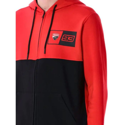 mikina na zip Marc Marquez - DUCATI Corse, (červená, černá)