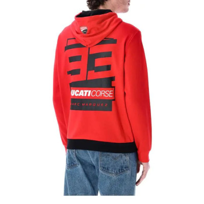 mikina na zip Marc Marquez - DUCATI Corse, (červená, černá)