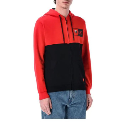 mikina na zip Marc Marquez - DUCATI Corse, (červená, černá)