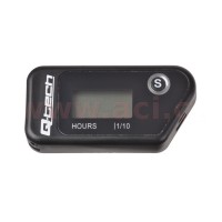 Bezdrátový, nulovatelný měřič - počítadlo motohodin QTECH černý