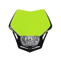 Přední enduro maska se světlem RTECH V-Face neon žlutá-černá
