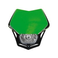 Přední enduro maska se světlem RTECH V-Face zelená-černá