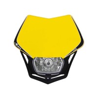 Přední enduro maska se světlem RTECH V-Face žlutá-černá