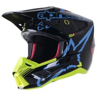přilba S-M5 ACTION, ALPINESTARS (žlutá fluo/černá/modrá/tmavě červená)