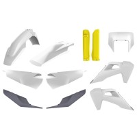 Sada plastů HUSQVARNA TE/FE TPI '20-'23 (bílá/žlutá), POLISPORT