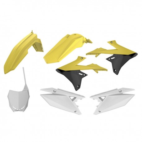 Sada plastů SUZUKI RMZ 250 '19-'24 RMZ 450 '18-'24 (žlutá/bílá/černá), POLISPORT