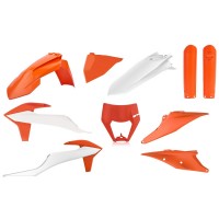 Sada plastů KTM EXC/EXC-F TPI '20-'23 (oranžová/bílá), POLISPORT