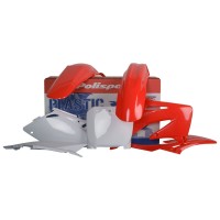 Sada plastů HONDA CRF 450R '02-'03 (červená/bílá), POLISPORT