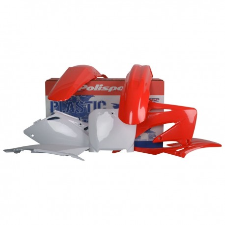 Sada plastů HONDA CRF 450R '02-'03 (červená/bílá), POLISPORT