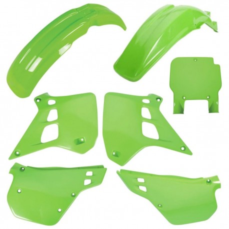 Sada plastů KAWASAKI KX 125 '90-'91, v sadě přední tabulka (zelená),POLISPORT