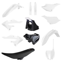 Sada plastů YAMAHA YZ 125/250 '02-'21, (RESTYLING na model 2022), v sadě nádrž, sedadlo a airbox (bílá),POLISPORT