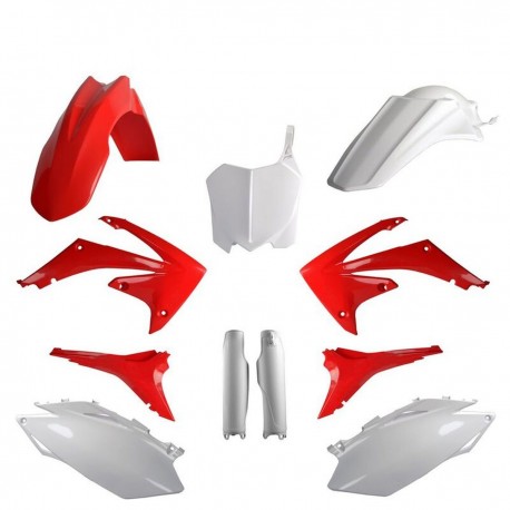 Sada plastů (FULL KIT) HONDA CRF 250R '10 CRF 450R '09-'10 (červená/bílá), POLISPORT