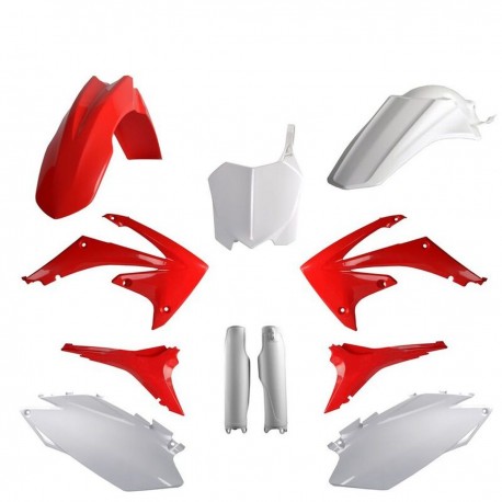 Sada plastů (FULL KIT) HONDA CRF 250R '11-'13 CRF 450R '11-'12 (červená/bílá), POLISPORT