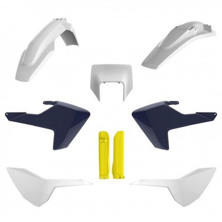 Sada plastů HUSQVARNA TE/FE TPI '17-'19 (bílá/černá/žluá), POLISPORT