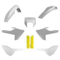 Sada plastů HUSQVARNA TE/FE TPI '17-'19 (bílá/žlutá), POLISPORT