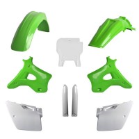 Sada plastů KAWASAKI KX 125/250 '94-'95 (zelená/bílá), POLISPORT