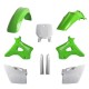 Sada plastů KAWASAKI KX 125/250 '96-'98 (zelená/bílá), POLISPORT