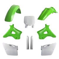 Sada plastů KAWASAKI KX 125/250 '96-'98 (zelená/bílá), POLISPORT