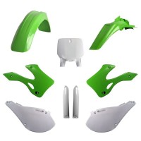 Sada plastů KAWASAKI KX 125/250 '99-'02 (zelená/bílá), POLISPORT