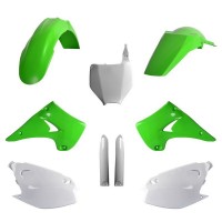 Sada plastů KAWASAKI KX 125/250 '03 (zelená/bílá), POLISPORT