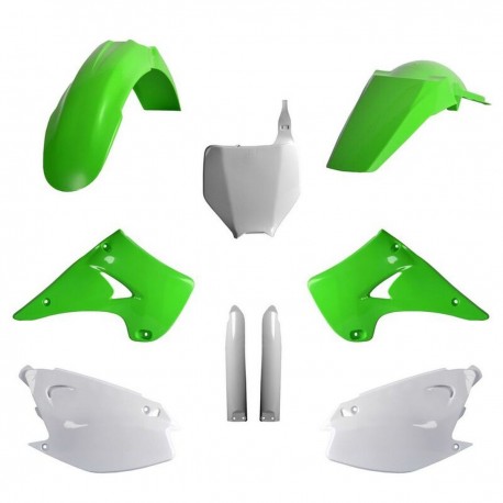 Sada plastů KAWASAKI KX 125/250 '03 (zelená/bílá), POLISPORT