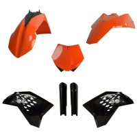 Sada plastů KTM SX/SX-F/XC-F '07-'10 (oranžová/černá), POLISPORT