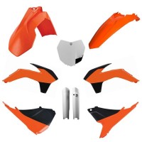 Sada plastů KTM SX/SX-F/XC-F '13-'14 (oranžová/černá/bílá), POLISPORT